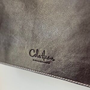 Cole Haan Brown Leather & Natural-color Canvas Fabric Messenger Bag